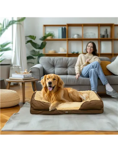 PawHut Calming Dog Bed Pet Mattress w/ Removable Cover, Anti-Slip Bottom, for Large Dogs, 120L x 80W x 22Hcm - Brown