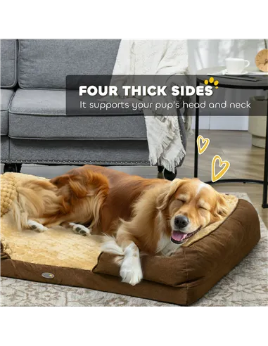 PawHut Calming Dog Bed Pet Mattress w/ Removable Cover, Anti-Slip Bottom, for Large Dogs, 120L x 80W x 22Hcm - Brown