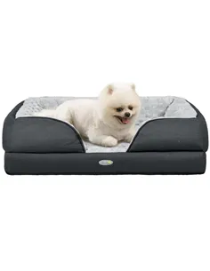 PawHut Calming Dog Bed Pet Mattress w/ Removable Cover, Anti-Slip Bottom, for Small Dogs, 70L x 50W x 18Hcm - Charcoal Grey