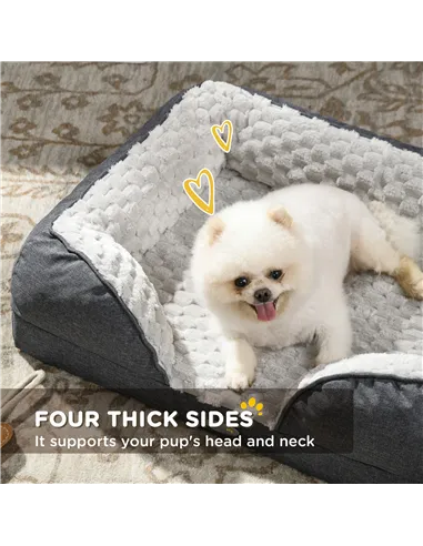 PawHut Calming Dog Bed Pet Mattress w/ Removable Cover, Anti-Slip Bottom, for Small Dogs, 70L x 50W x 18Hcm - Charcoal Grey