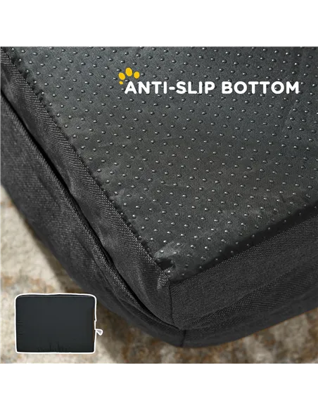 PawHut Calming Dog Bed Pet Mattress w/ Removable Cover, Anti-Slip Bottom, for Small Dogs, 70L x 50W x 18Hcm - Charcoal Grey