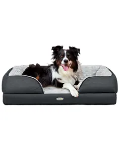 PawHut Calming Dog Bed Pet Mattress w/ Removable Cover, Anti-Slip Bottom, for Medium Dogs, 90L x 69W x 21Hcm - Charcoal Grey