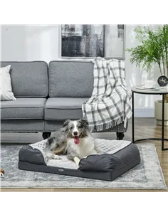 PawHut Calming Dog Bed Pet Mattress w/ Removable Cover, Anti-Slip Bottom, for Medium Dogs, 90L x 69W x 21Hcm - Charcoal Grey 2