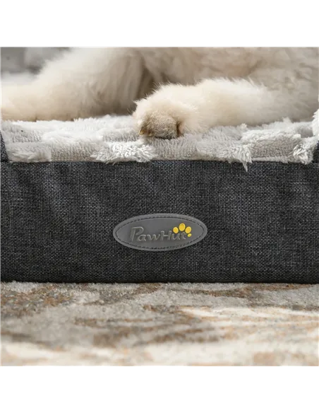 PawHut Calming Dog Bed Pet Mattress w/ Removable Cover, Anti-Slip Bottom, for Medium Dogs, 90L x 69W x 21Hcm - Charcoal Grey