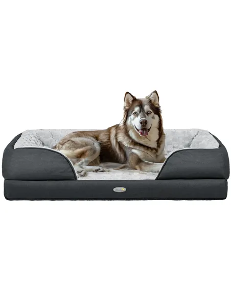PawHut Calming Dog Bed Pet Mattress w/ Removable Cover, Anti-Slip Bottom, for Large Dogs, 120L x 80W x 22Hcm - Charcoal Grey