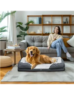 PawHut Calming Dog Bed Pet Mattress w/ Removable Cover, Anti-Slip Bottom, for Large Dogs, 120L x 80W x 22Hcm - Charcoal Grey 2