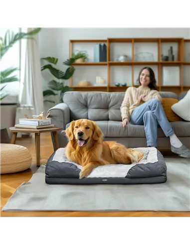 PawHut Calming Dog Bed Pet Mattress w/ Removable Cover, Anti-Slip Bottom, for Large Dogs, 120L x 80W x 22Hcm - Charcoal Grey