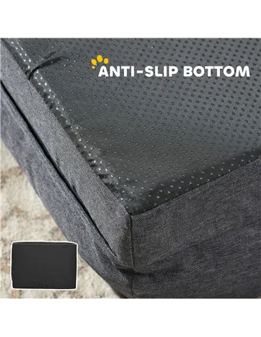 PawHut Calming Dog Bed Pet Mattress w/ Removable Cover, Anti-Slip Bottom, for Large Dogs, 120L x 80W x 22Hcm - Charcoal Grey