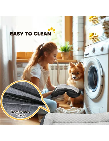 PawHut Calming Dog Bed Pet Mattress w/ Removable Cover, Anti-Slip Bottom, for Large Dogs, 120L x 80W x 22Hcm - Charcoal Grey