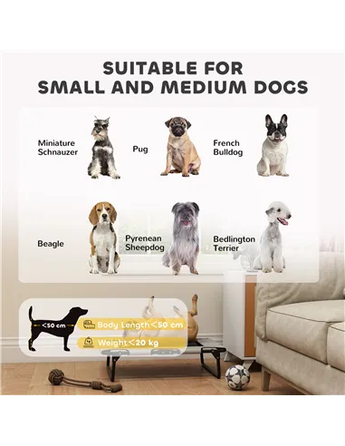 PawHut Portable Raised Dog Bed, Elevated Pet Cot with Breathable Mesh for Indoor Outdoor, for Small Medium Dogs, Light Grey