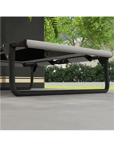 PawHut Portable Raised Dog Bed, Elevated Pet Cot with Breathable Mesh for Indoor Outdoor, for Small Medium Dogs, Light Grey