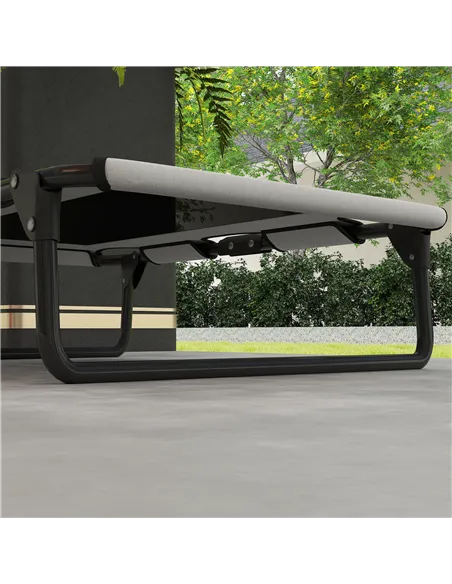 PawHut Portable Raised Dog Bed, Elevated Pet Cot with Breathable Mesh for Indoor Outdoor, for Small Medium Dogs, Light Grey