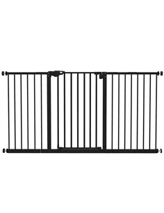 PawHut Adjustable Safety Gate w/ Three Extensions, Four Adjustable Screws, Black