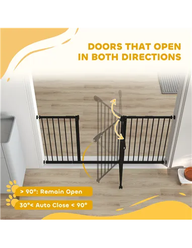 PawHut Adjustable Safety Gate w/ Three Extensions, Four Adjustable Screws, Black
