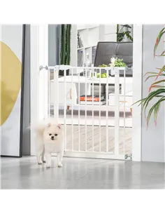 PawHut Pressure Fit Safety Gate, Adjustable Dog Gate, Pet Barrier for for Doorways, Staircases and Hallways with Auto Close, Dou 2