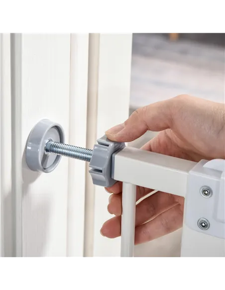PawHut Pressure Fit Safety Gate, Adjustable Dog Gate, Pet Barrier for for Doorways, Staircases and Hallways with Auto Close, Dou