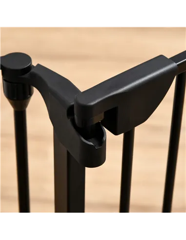 PawHut 5 Panels Pet Playpen Metal Fence w/ Walk Through Door - Black