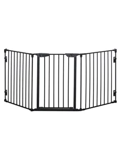 PawHut Pet Safety Gate, 3 Panels Playpen Fireplace, Foldable Metal Fence, Stair Barrier, Room Divider, Fire Guard w/ Automatic C