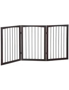 PawHut 3 Panel Stair Gate Foldable Dog Door Gate Indoor Free Standing Safety Gate Pet Barrier 76cm Height
