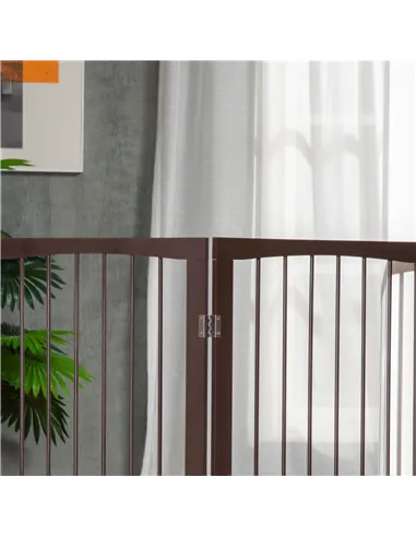 PawHut 3 Panel Stair Gate Foldable Dog Door Gate Indoor Free Standing Safety Gate Pet Barrier 76cm Height