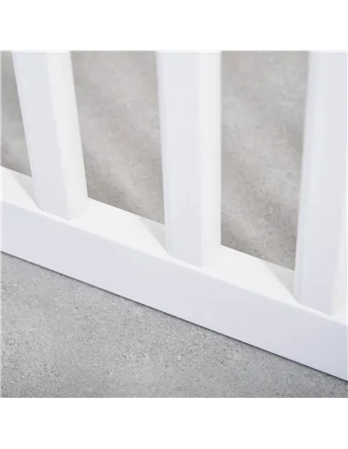 PawHut Wooden Pet Gate Foldable Freestanding Dog Safety Barrier w/ Support Feet