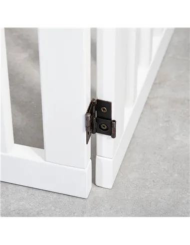 PawHut Wooden Pet Gate Foldable Freestanding Dog Safety Barrier w/ Support Feet