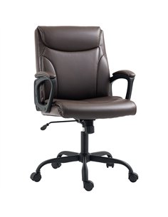 HOMCOM Executive Office Chair, Faux Leather Desk Chair with Height Adjustable, Swivel Wheels and Tilt Function, Computer Chair f