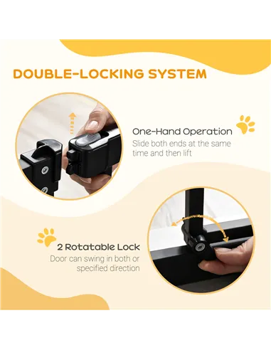 PawHut Pressure Fit Dog Stair Gate No Drilling Safety Gate Auto Close for Doorways, Hallways, 74-80cm Adjustable, 94cm Tall, Bla