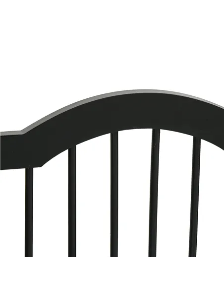 PawHut Freestanding Pet Gate Wooden Dog Gate with Support Feet Foldable Pet Fence Safety Barrier for the House Doorway Stairs Bl
