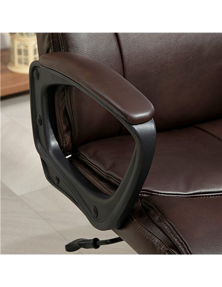 HOMCOM Executive Office Chair, Faux Leather Desk Chair with Height Adjustable, Swivel Wheels and Tilt Function, Computer Chair f