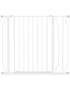 PawHut Wide Dog Safety Gate, with Door Pressure, for Doorways, Hallways, Staircases - White