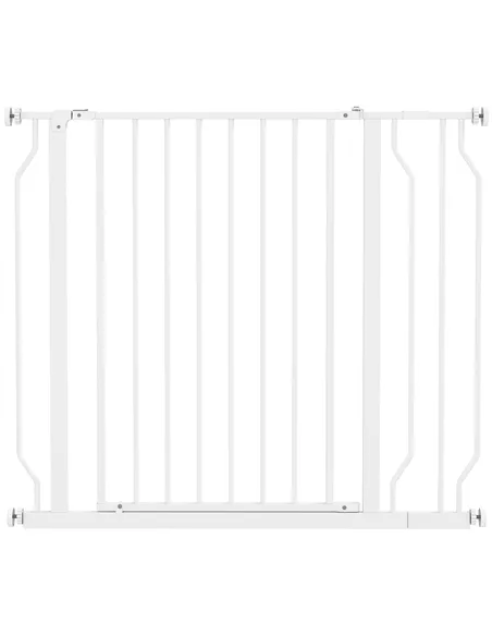 PawHut Wide Dog Safety Gate, with Door Pressure, for Doorways, Hallways, Staircases - White