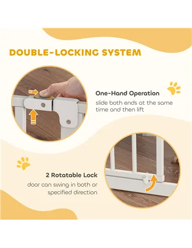 PawHut Extra Wide Dog Safety Gate, with Door Pressure, for Doorways, Hallways, Staircases - White