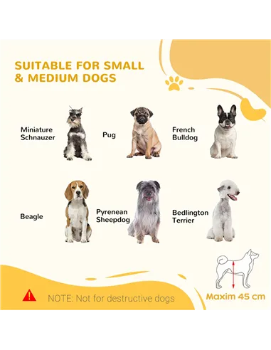 PawHut Freestanding Dog Gate, Foldable Pet Fence, Indoor Wood Barrier, Stair Gate with Support Feet, for Doorway, Hallway, Small