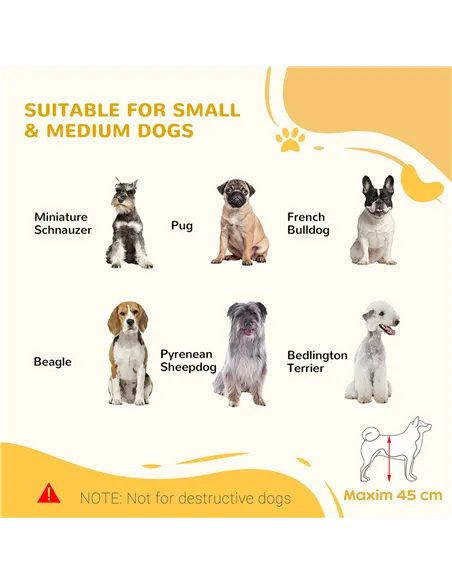 PawHut Freestanding Dog Gate, Foldable Pet Fence, Indoor Wood Barrier, Stair Gate with Support Feet, for Doorway, Hallway, Small