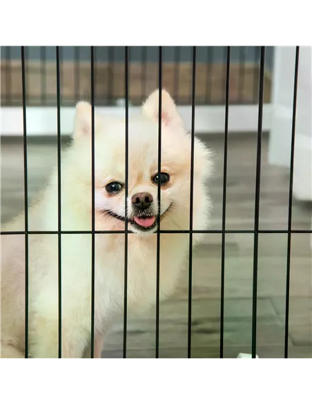PawHut Freestanding Folding Pet Gate 4 Panels Dog Puppy Barrier with Support Feet