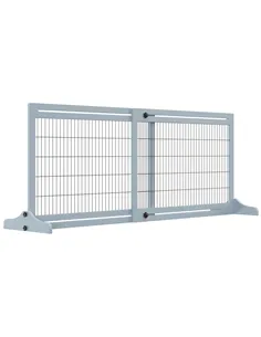 PawHut Freestanding Dog Gate, Foldable Pet Fence, Indoor Wood Barrier, Stair Gate with Support Feet, for Doorway, Hallway, Small