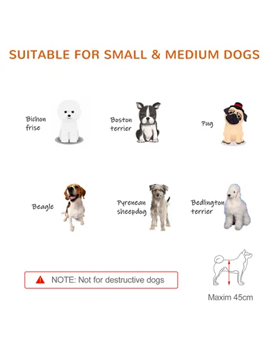 PawHut Freestanding Dog Gate, Foldable Pet Fence, Indoor Wood Barrier, Stair Gate with Support Feet, for Doorway, Hallway, Small