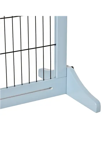 PawHut Freestanding Dog Gate, Foldable Pet Fence, Indoor Wood Barrier, Stair Gate with Support Feet, for Doorway, Hallway, Small
