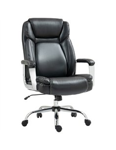 HOMCOM Ergonomic Office Chair, Heavy Duty Faux Leather Desk Chair with Tilt Function, Adjustable Height, 227kg 500LBS Swivel Com