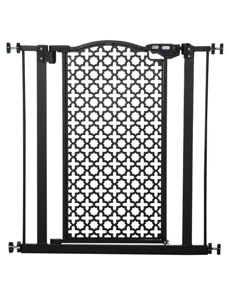 PawHut 74-80 cm Pressure Fit Safety Gate for Doorways and Staircases, Dog Gate, Pet Barrier for Hallways with Auto Close, Double
