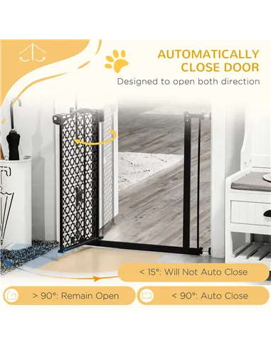 PawHut 74-80 cm Pressure Fit Safety Gate for Doorways and Staircases, Dog Gate, Pet Barrier for Hallways with Auto Close, Double
