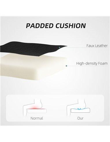 HOMCOM Ergonomic Office Chair, Heavy Duty Faux Leather Desk Chair with Tilt Function, Adjustable Height, 227kg 500LBS Swivel Com