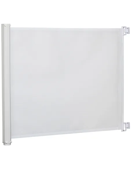 PawHut Retractable Stair Gate,  Dog Pet Barrier, for Doorway, Staircase, Hallway - White