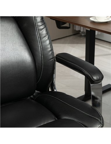 HOMCOM Ergonomic Office Chair, Heavy Duty Faux Leather Desk Chair with Tilt Function, Adjustable Height, 227kg 500LBS Swivel Com
