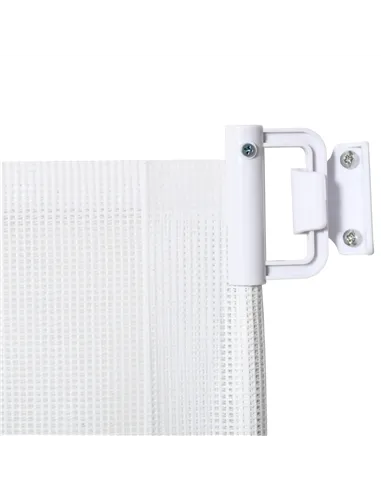 PawHut Retractable Stair Gate,  Dog Pet Barrier, for Doorway, Staircase, Hallway - White