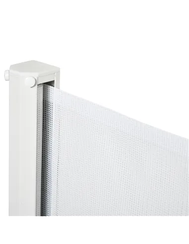 PawHut Retractable Stair Gate,  Dog Pet Barrier, for Doorway, Staircase, Hallway - White