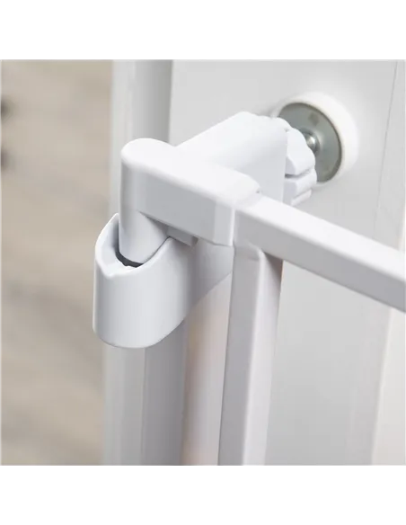 PawHut Adjustable Pet Safety Gate Dog Barrier Home Fence Room Divider Stair Guard Mounting White (76 H x 75-82W cm)