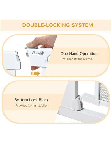 PawHut Pet Safety Gate, for Doorways, Staircases, Hallways, with Extensions Kit, 75-103cm - White