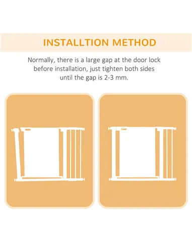 PawHut Pet Safety Gate, for Doorways, Staircases, Hallways, with Extensions Kit, 75-103cm - White